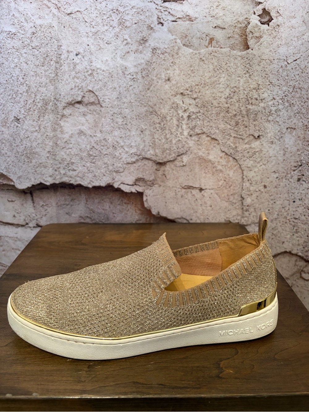 Michael Kors Gold Sparkle Rubber Sole Shoes